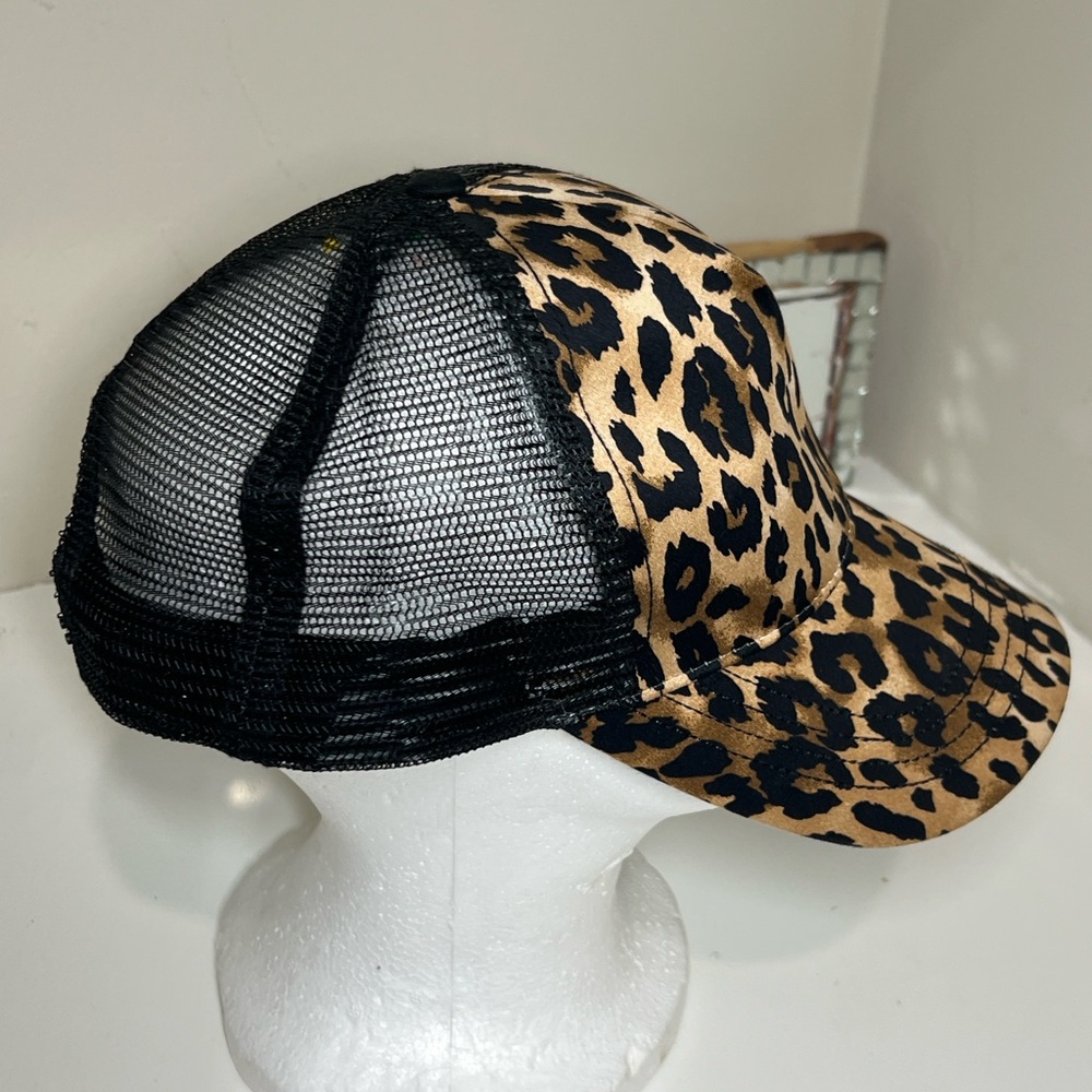 Leopard Print Mesh Trucker Hat